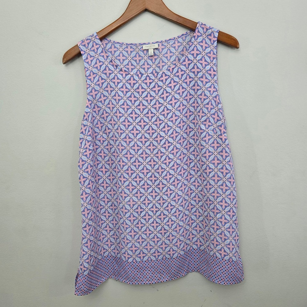 Talbots Pink and Lavender Geometric Tank Top